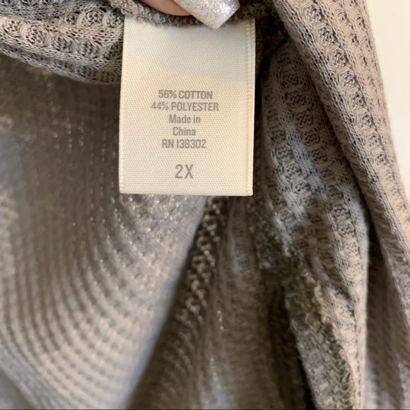 NEW PLUS Size Camo Waffle Knit Cardigan - Picture 8 of 8